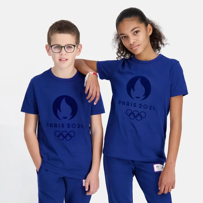 Tshirts Kids Le Coq Sportif Paris 2024 TShirt Kids Blue Depths