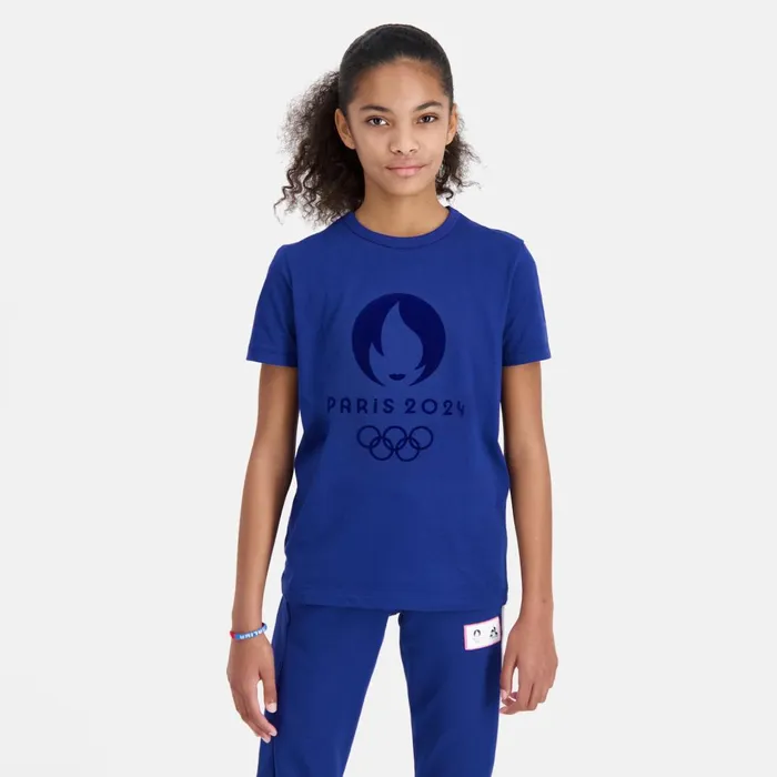 Tshirts Kids Le Coq Sportif Paris 2024 TShirt Kids Blue Depths