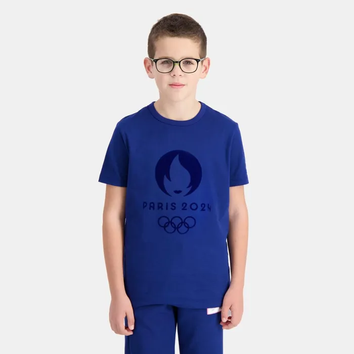 Tshirts Kids Le Coq Sportif Paris 2024 TShirt Kids Blue Depths