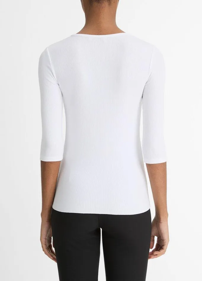 TShirts Women Vince ElbowSleeve Crew Neck TShirt Optic White TShirts Women Vince ElbowSleeve Crew Neck TShirt Optic White