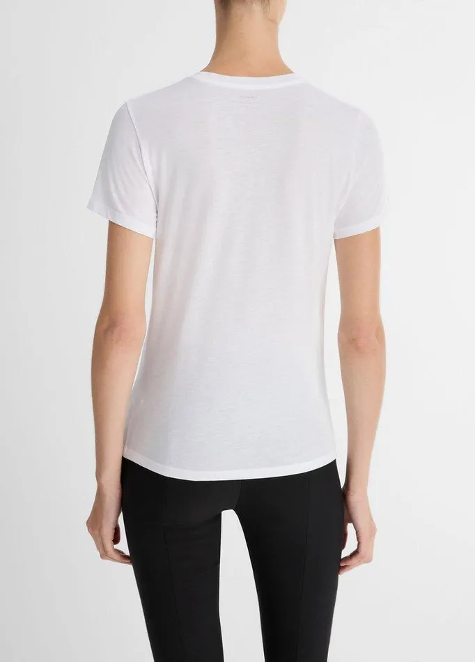 TShirts Women Vince Essential Pima Cotton Crew Neck TShirt Optic White TShirts Women Vince Essential Pima Cotton Crew Neck TShirt Optic White