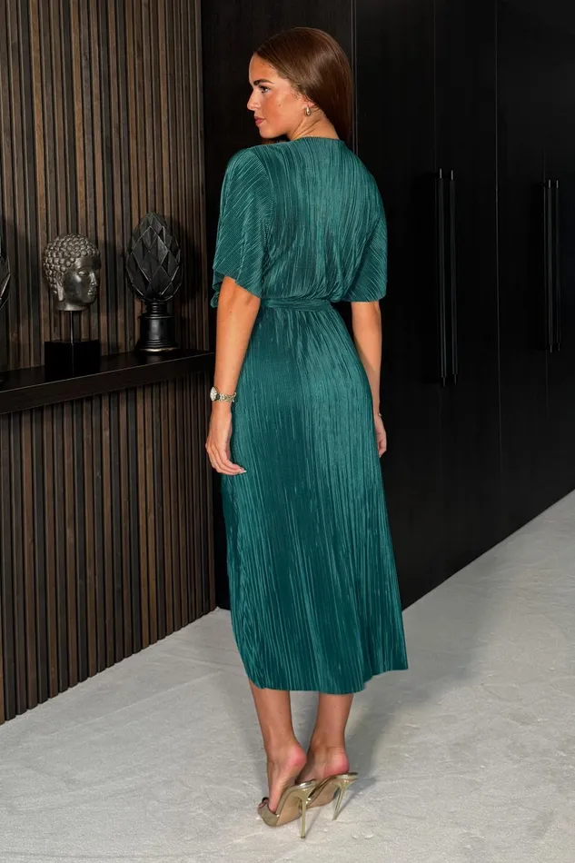 Tabby Teal Ruched Midi Dress Women Girl In Mind Bodycon Dresses