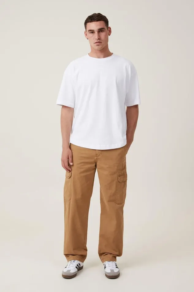 Tactical Cargo Pant Vintage Tobacco Herringbone Men Cotton On Pants