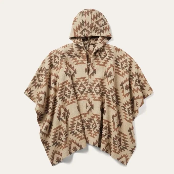 Tan Aztec Poncho Brown Women Stetson Sweaters