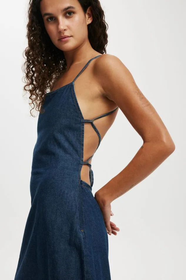Tate Denim Maxi Dress Mistic Blue Women Cotton On Skirts