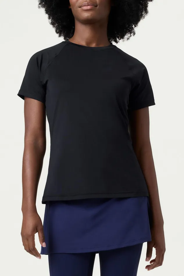 Tennis Women Fila Short Sleeve Mesh Back Top Tennis Women Fila Short Sleeve Mesh Back Top