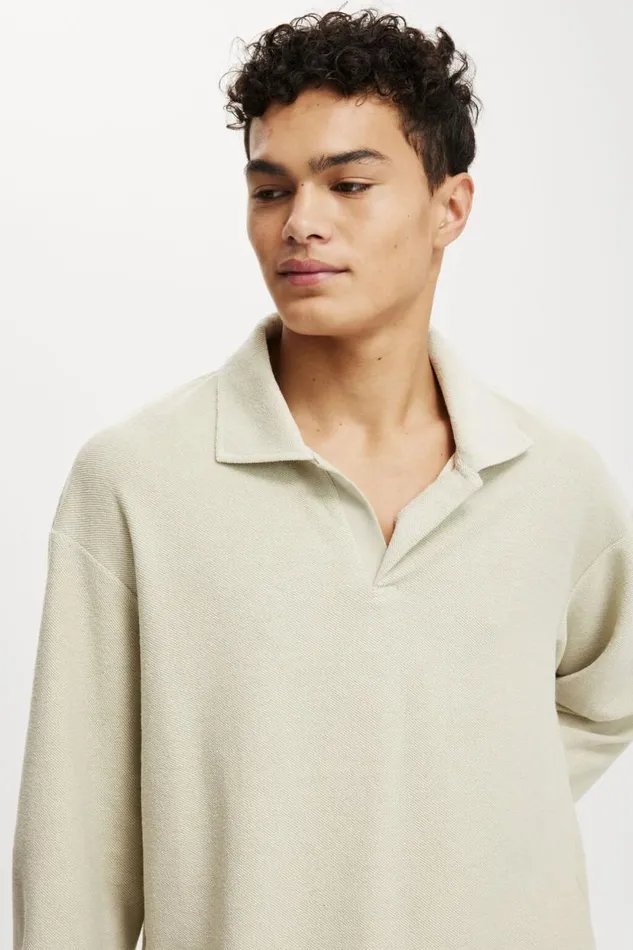 Textured Rugby Ivory Men Cotton On Sweats and Hoodies Textured Rugby Ivory Men Cotton On Sweats and Hoodies