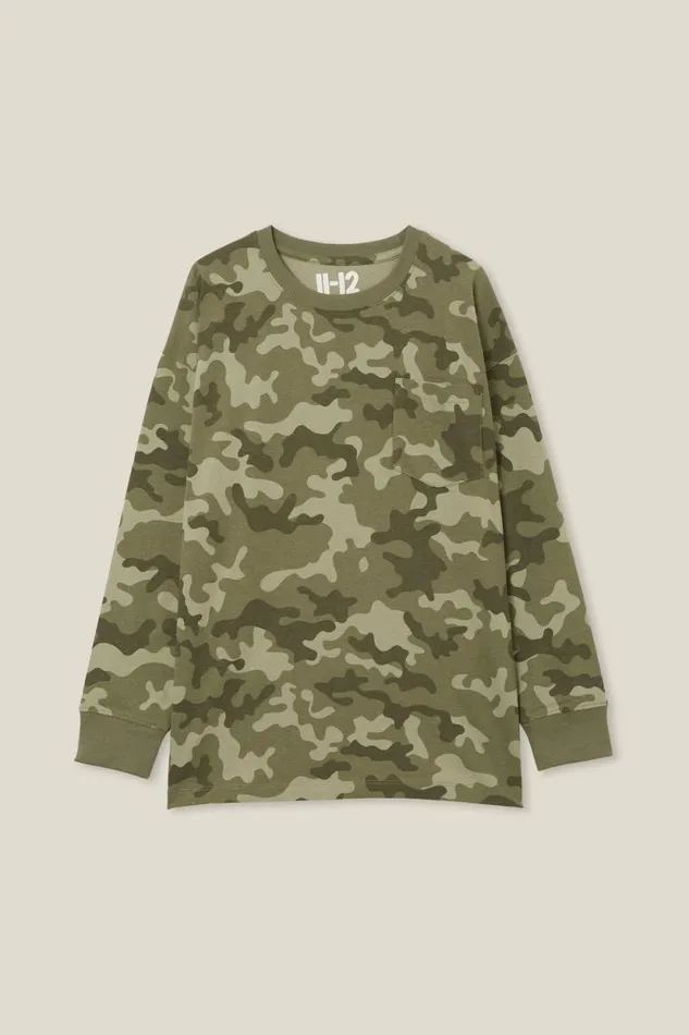 The Eddy Essential Long Sleeve Tee Camo Yardage BoysGirls Cotton On Tops and TShirts The Eddy Essential Long Sleeve Tee Camo Yardage BoysGirls Cotton On Tops and TShirts