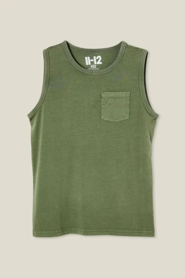 The Eddy Essential Tank Swag Green Wash BoysGirls Cotton On Tops and TShirts
