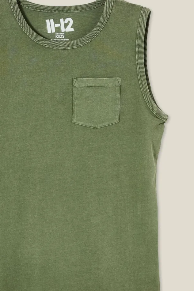 The Eddy Essential Tank Swag Green Wash BoysGirls Cotton On Tops and TShirts The Eddy Essential Tank Swag Green Wash BoysGirls Cotton On Tops and TShirts