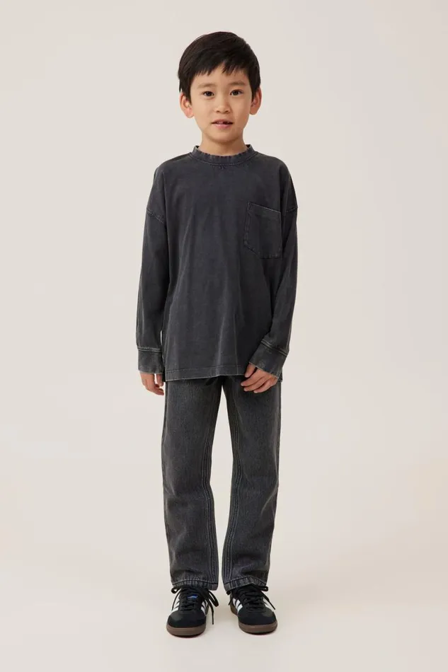 The Essential Long Sleeve Tee Phantom Wash Boys Cotton On Tops and TShirts The Essential Long Sleeve Tee Phantom Wash Boys Cotton On Tops and TShirts
