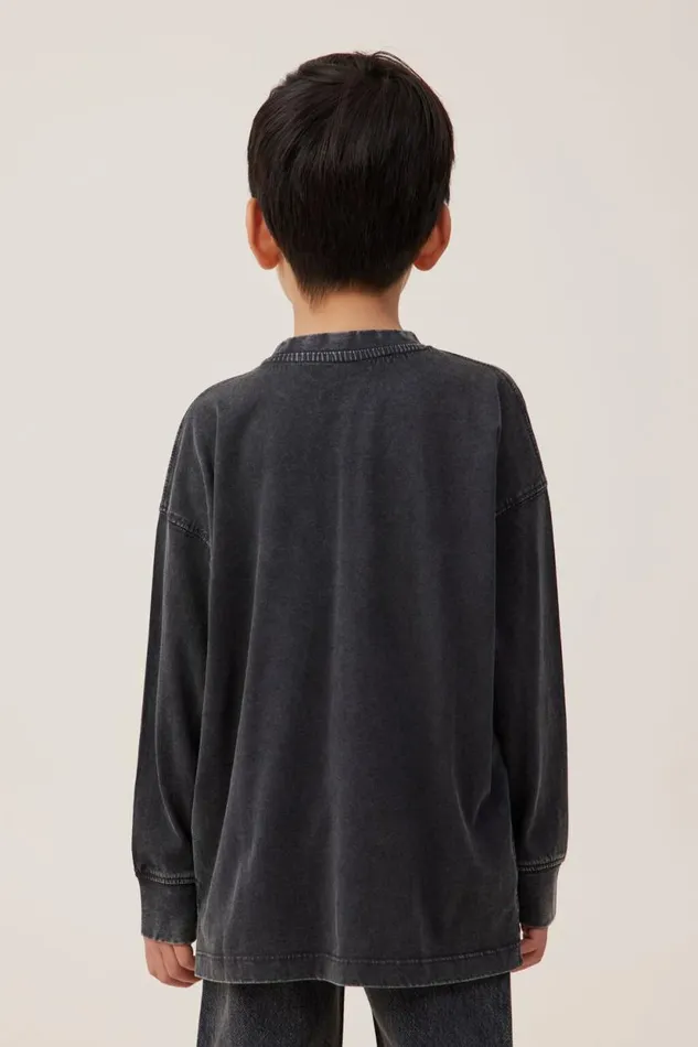 The Essential Long Sleeve Tee Phantom Wash Boys Cotton On Tops and TShirts The Essential Long Sleeve Tee Phantom Wash Boys Cotton On Tops and TShirts