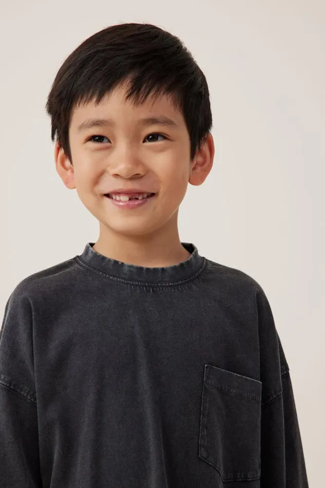 The Essential Long Sleeve Tee Phantom Wash Boys Cotton On Tops and TShirts The Essential Long Sleeve Tee Phantom Wash Boys Cotton On Tops and TShirts