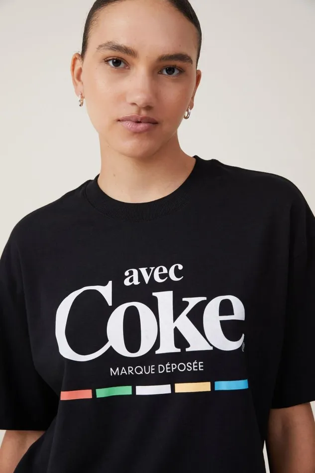 The Lcn Boxy Graphic Tee Lcn Cok Coca Cola Coke Black Women Cotton On Tops The Lcn Boxy Graphic Tee Lcn Cok Coca Cola Coke Black Women Cotton On Tops