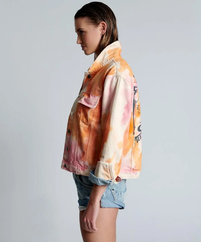 TIE DYE MIND FREQUENCIES DENIM TRUCKER JACKET Women One Teaspoon Denim Jackets TIE DYE MIND FREQUENCIES DENIM TRUCKER JACKET Women One Teaspoon Denim Jackets