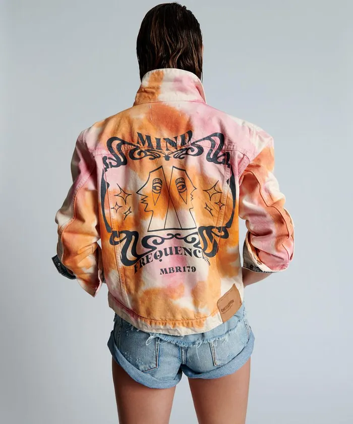 TIE DYE MIND FREQUENCIES DENIM TRUCKER JACKET Women One Teaspoon Denim Jackets TIE DYE MIND FREQUENCIES DENIM TRUCKER JACKET Women One Teaspoon Denim Jackets