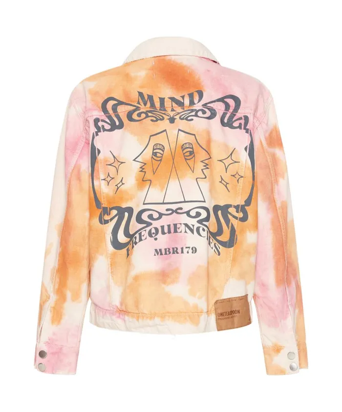 TIE DYE MIND FREQUENCIES DENIM TRUCKER JACKET Women One Teaspoon Denim Jackets TIE DYE MIND FREQUENCIES DENIM TRUCKER JACKET Women One Teaspoon Denim Jackets