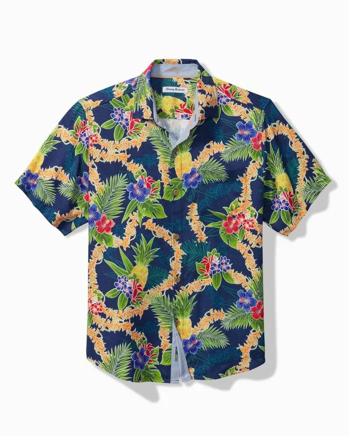 Tommy Bahama Big and Tall Bali Border Silk Camp Shirt Shadow Big and Tall Shirts Tommy Bahama Big and Tall Bali Border Silk Camp Shirt Shadow Big and Tall Shirts