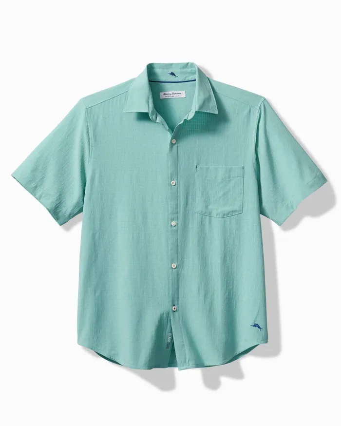 Tommy Bahama Big and Tall Garden Of Hope And Courage IslandZone Camp Shirt Vintage White Big and Tall Shirts