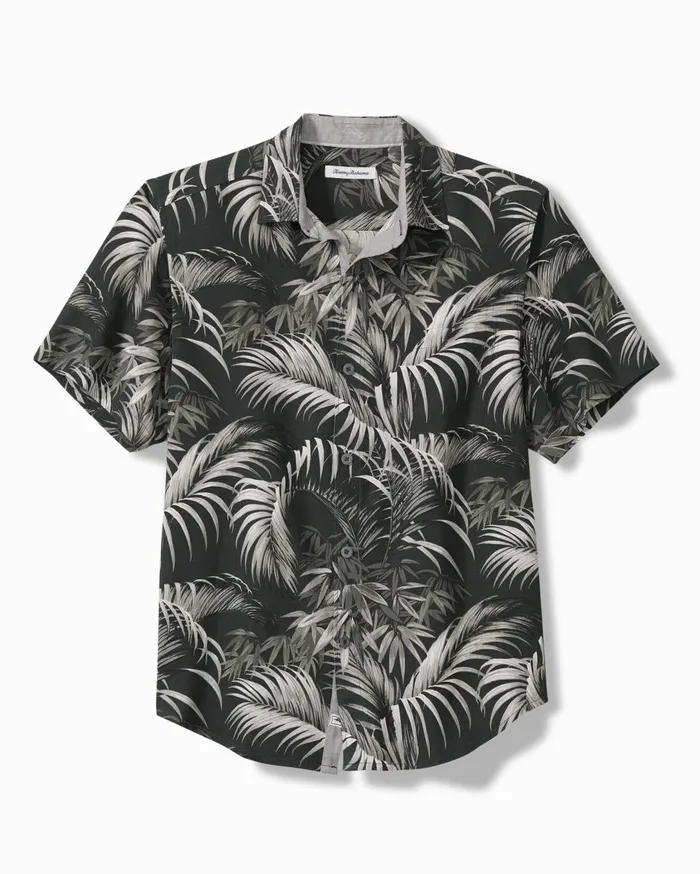 Tommy Bahama Big and Tall Made For Shade Silk Camp Shirt Black Big and Tall Shirts Tommy Bahama Big and Tall Made For Shade Silk Camp Shirt Black Big and Tall Shirts