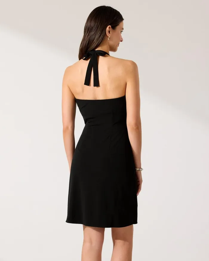 Tommy Bahama Clara FauxWrap Halter Dress Black Women Dresses Tommy Bahama Clara FauxWrap Halter Dress Black Women Dresses