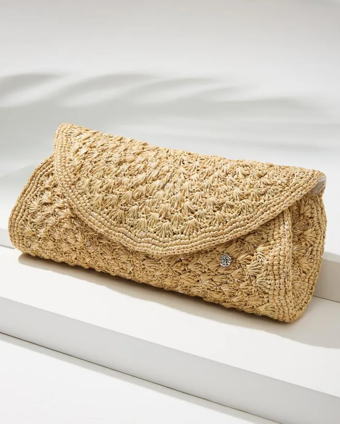Tommy Bahama Islamora Lux Crocheted Raffia Clutch Natural Women Handbags and Clutches Tommy Bahama Islamora Lux Crocheted Raffia Clutch Natural Women Handbags and Clutches
