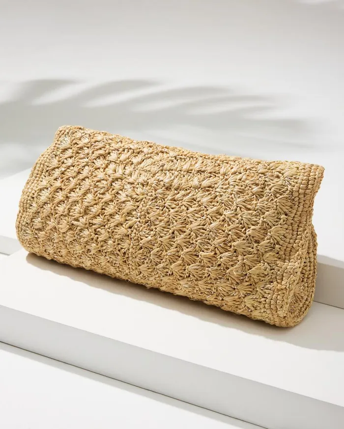 Tommy Bahama Islamora Lux Crocheted Raffia Clutch Natural Women Handbags and Clutches Tommy Bahama Islamora Lux Crocheted Raffia Clutch Natural Women Handbags and Clutches