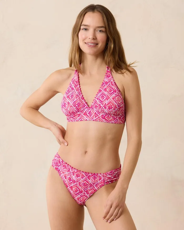 Tommy Bahama Island Cays Shell Beach Reversible Halter Bikini Top Passion Pink Rev Women Reversibles