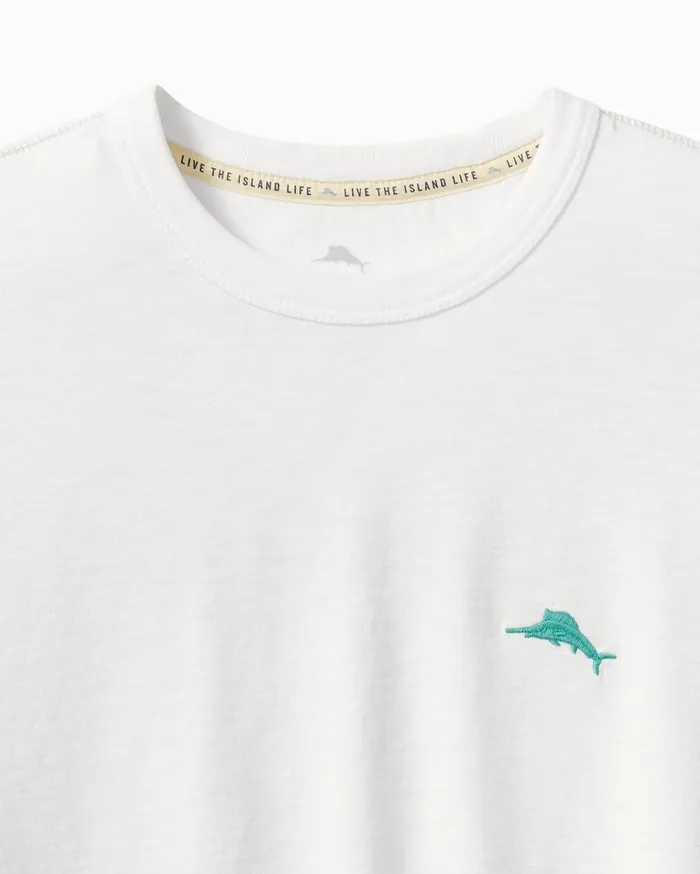 Tommy Bahama Island Destination ShortSleeve Lux TShirt White Men TShirts