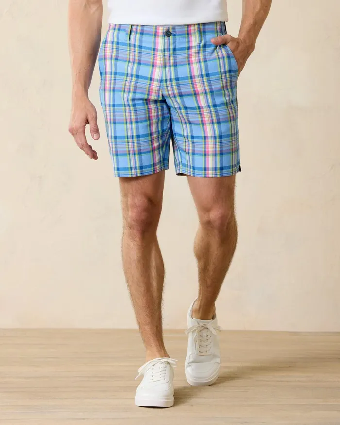 Tommy Bahama On Par La Vida Check IslandZone 9Inch Shorts Bright Cobalt Men Shorts Tommy Bahama On Par La Vida Check IslandZone 9Inch Shorts Bright Cobalt Men Shorts