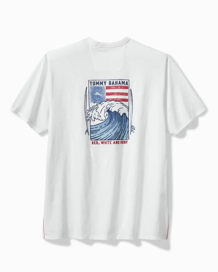 Tommy Bahama Red White And Surf Lux TShirt White Men TShirts