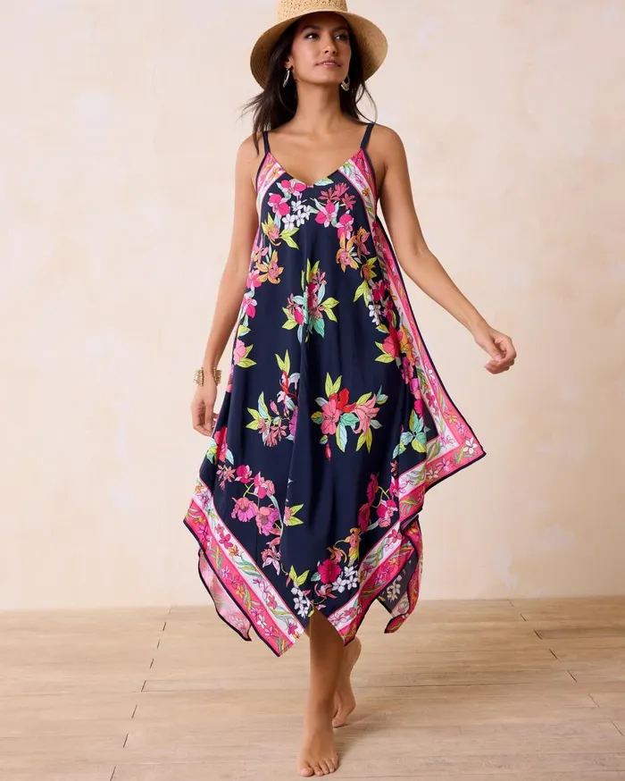 Tommy Bahama Summer Floral Scarf Coverup Dress Mare Navy Women Dresses Tommy Bahama Summer Floral Scarf Coverup Dress Mare Navy Women Dresses
