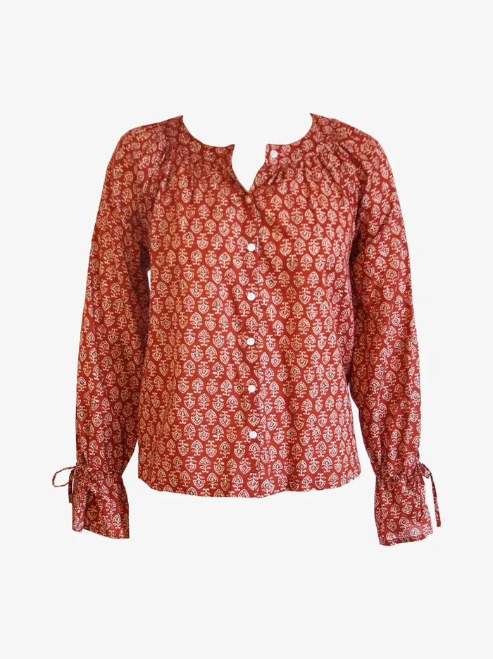 Tops Able Women Kristen Button Down Blouse Dark Block Print