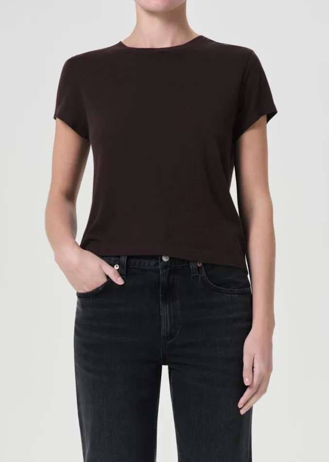 Tops and Bodysuits Women Agolde Adine Shrunken Tee In Americano Heather