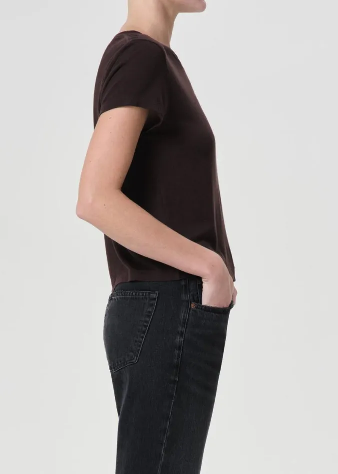 Tops and Bodysuits Women Agolde Adine Shrunken Tee In Americano Heather