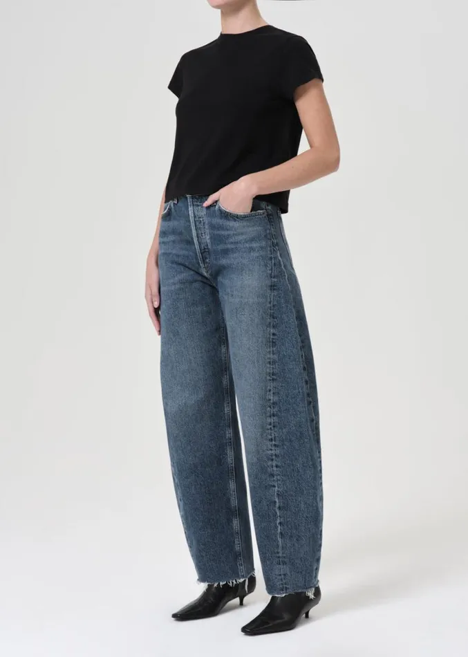 Tops and Bodysuits Women Agolde Adine Shrunken Tee In Black
