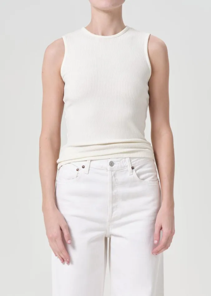 Tops and Bodysuits Women Agolde Binx Tank In Oat Milk