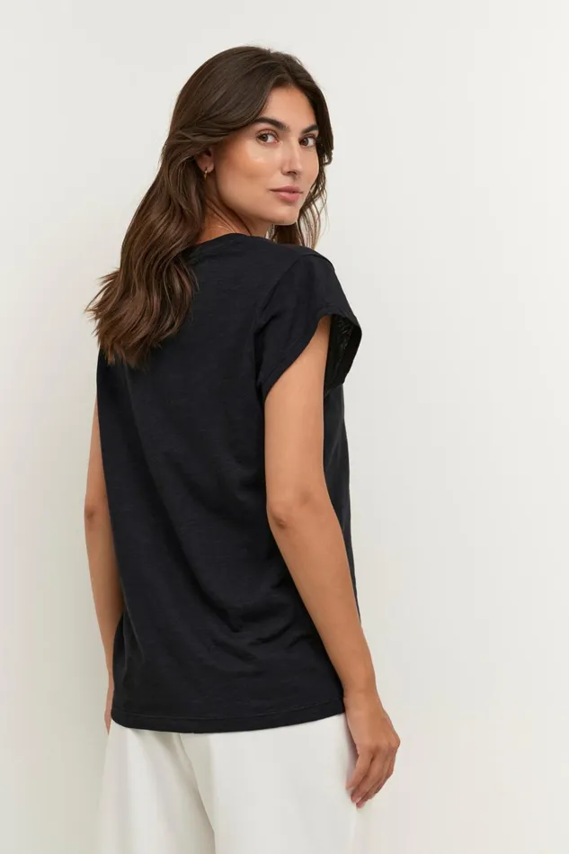 Tops and TShirts Women CULTURE CUbiana Tshirt Black