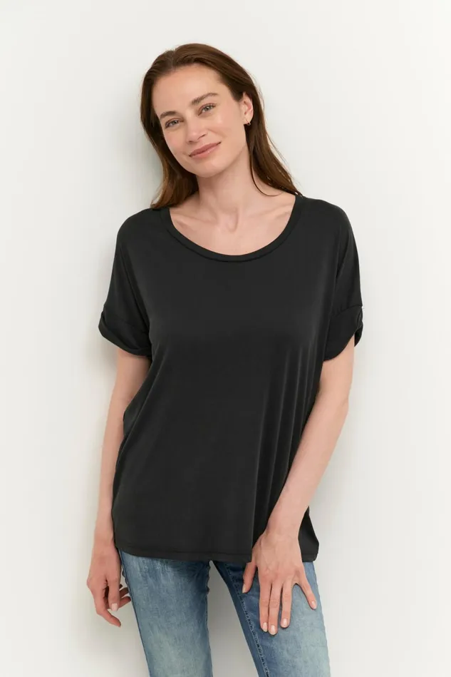 Tops and TShirts Women CULTURE Kajsa Tshirt Black Wash