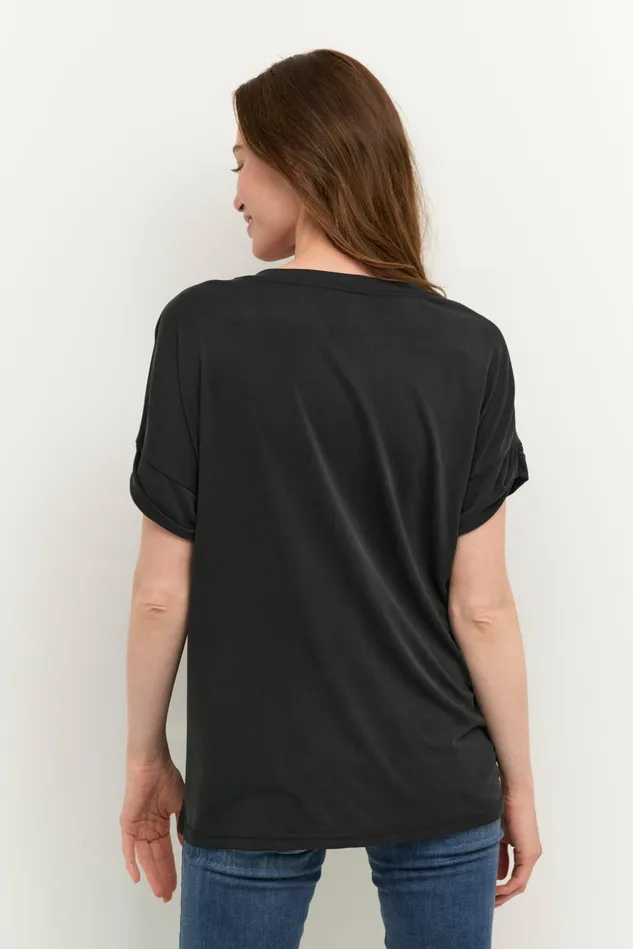 Tops and TShirts Women CULTURE Kajsa Tshirt Black Wash