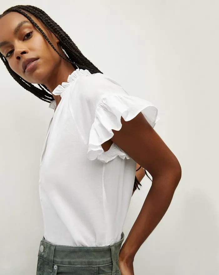 Tops and Tees Shop Veronica Beard Milly Cotton Shirt White