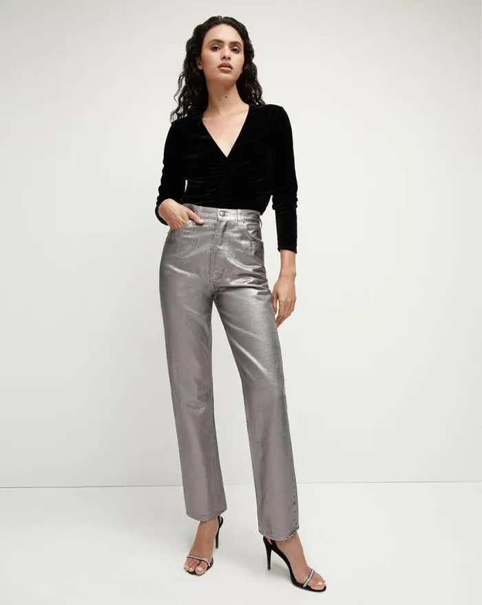 Tops and Tees Shop Veronica Beard Pelona StretchVelvet Top Black
