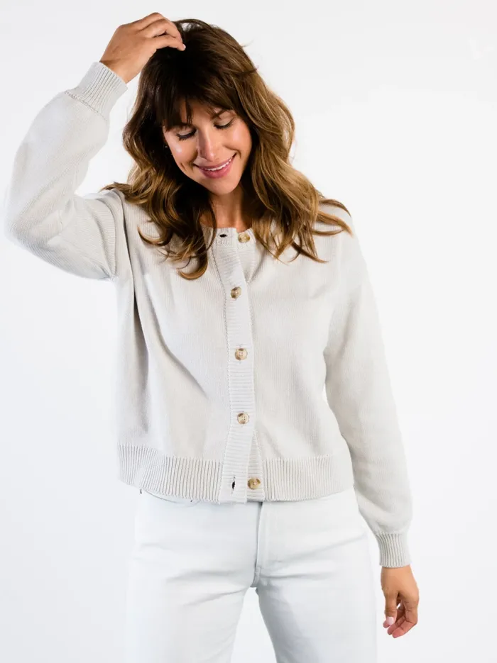 Tops Willow Classic Cardigan Chalk 8211 Able Women