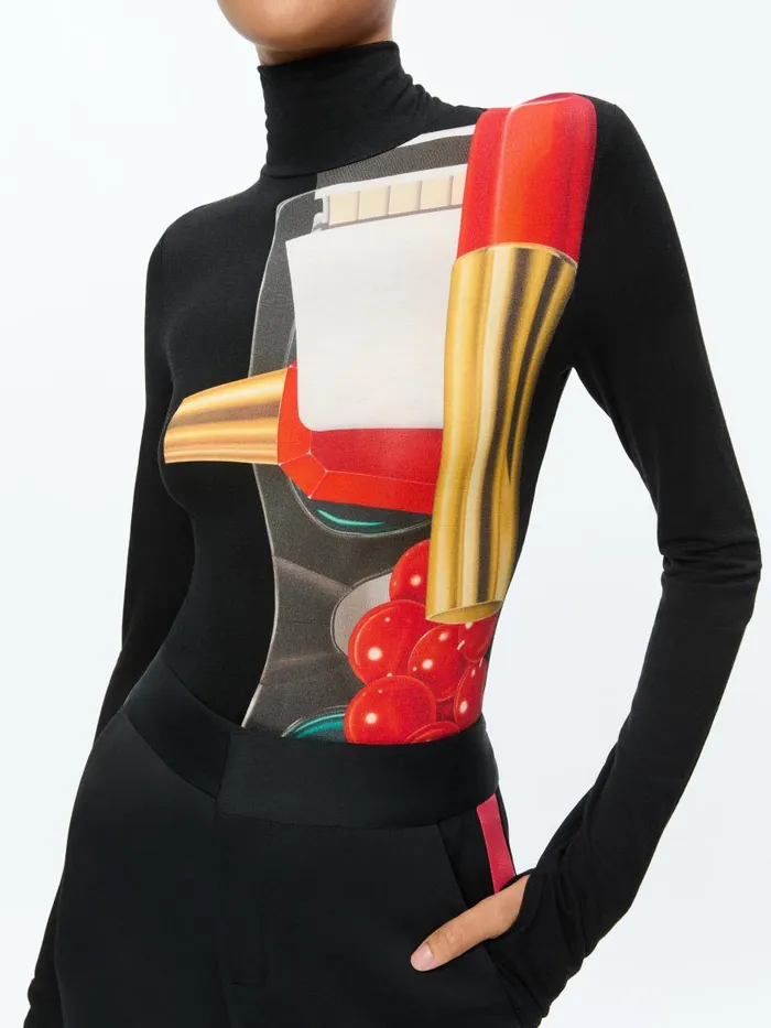 Tops Women Alice Olivia AO X TOM WESSELMANN DELAINA LONG SLEEVE TURTLENECK TOP Still Life