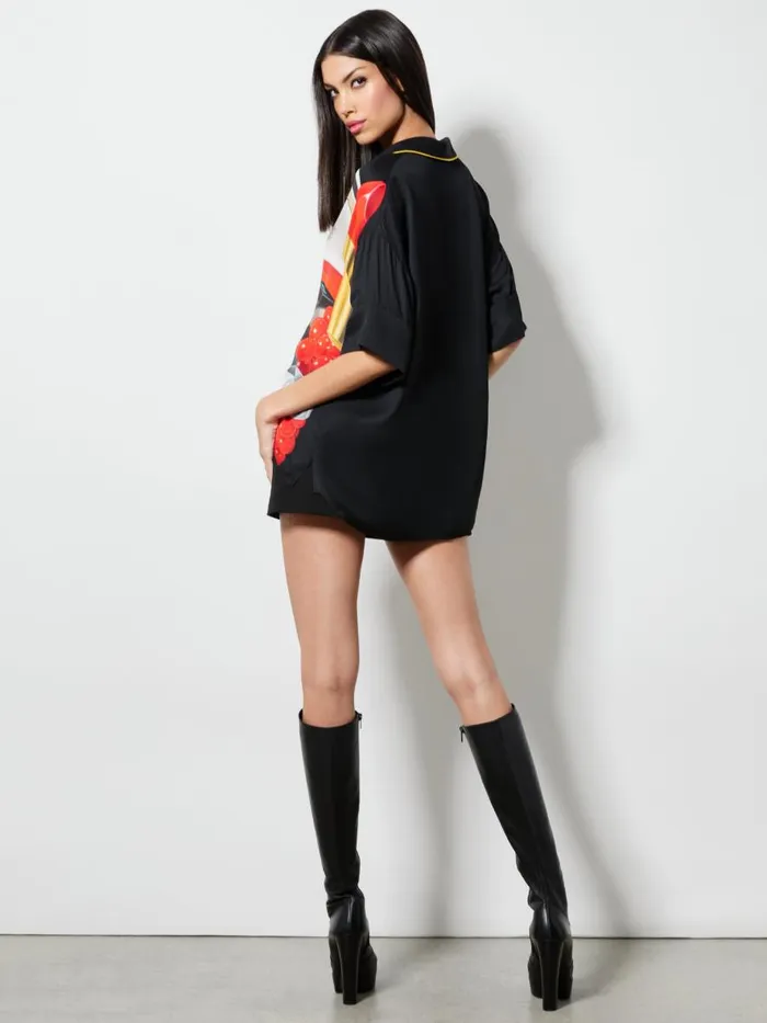 Tops Women Alice Olivia AO X TOM WESSELMANN EDYTH HIGH LOW BUTTON DOWN Still Life
