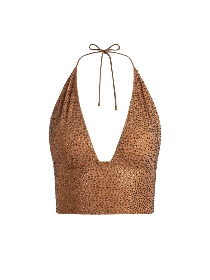 Tops Women Alice Olivia HANNAH EMBELLISHED TOP Tancrystal