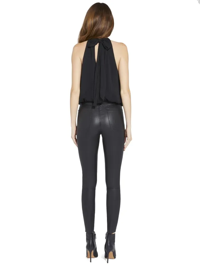 Tops Women Alice Olivia MARIS HALTER NECK GATHERED TOP Black