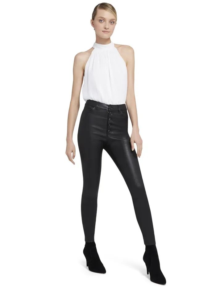 Tops Women Alice Olivia MARIS HALTER NECK GATHERED TOP Black