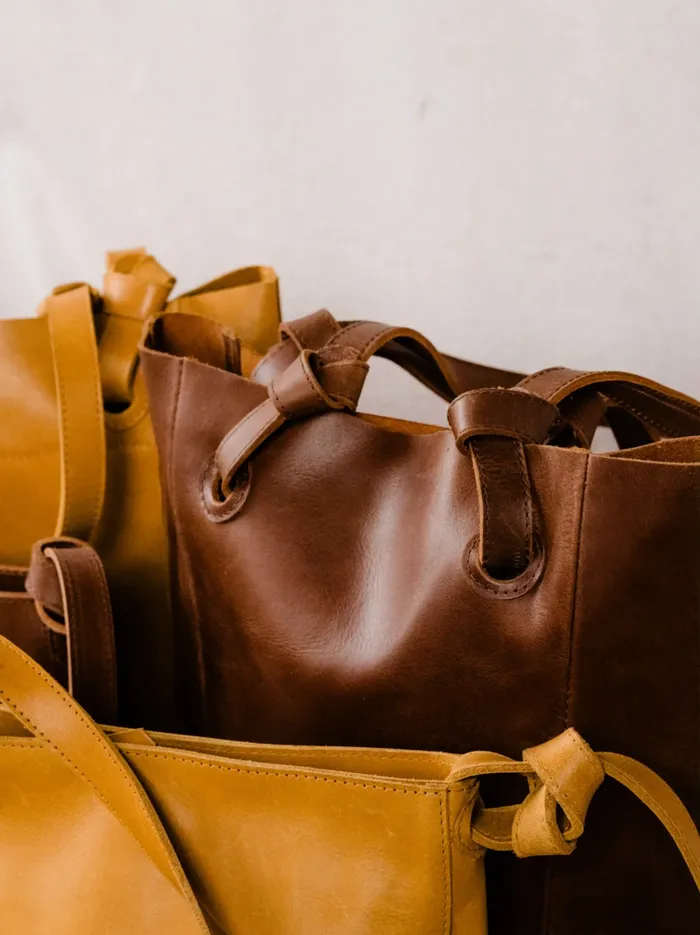 Totes and Shoulder Bags Women Able Cait Knotted Tote Cognac