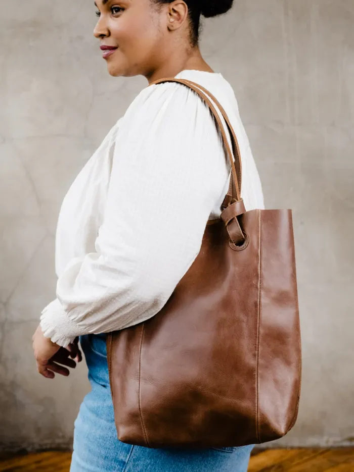 Totes and Shoulder Bags Women Able Cait Knotted Tote Cognac